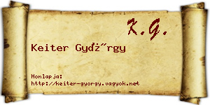 Keiter György névjegykártya